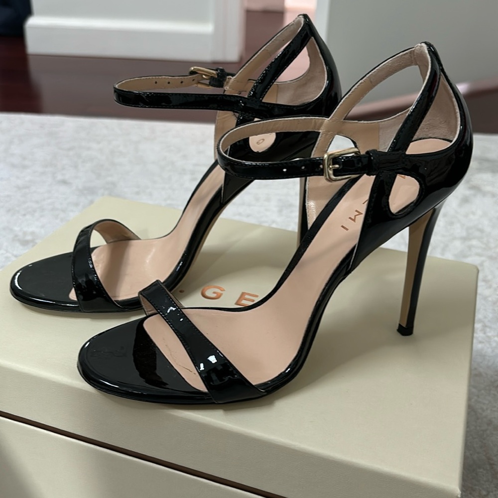 M. Gemi black patent Lucciola heels